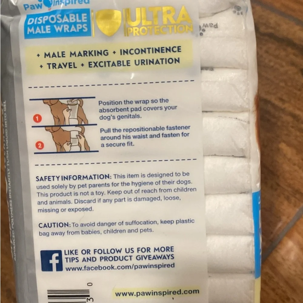 Inspire Ultra Protection Male Wraps - Blue and Yellow